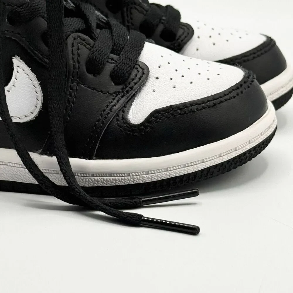 Nike Air Jordan Retro 1 OG High Top Panda Black White Lace Up Toddler Sneakers -